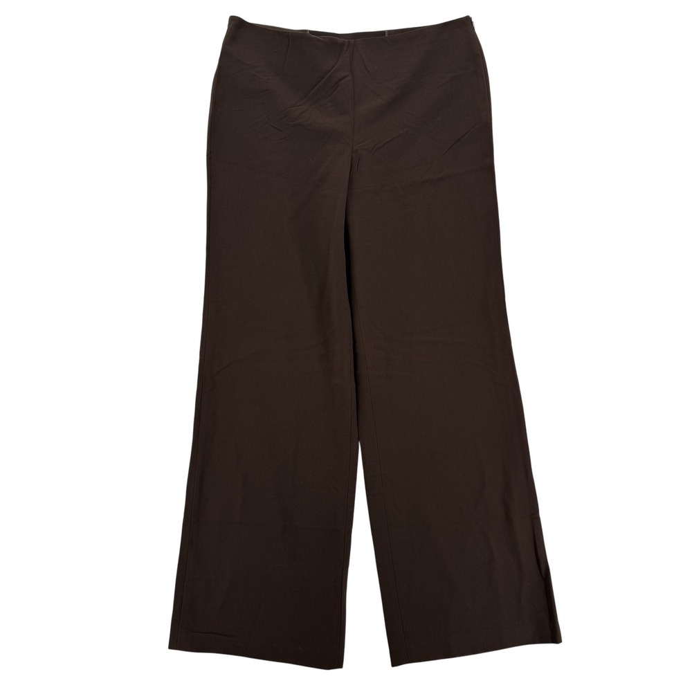 Max Studio Pants Womens 12 Brown Chocolate Straight Leg Career Office Stretch
